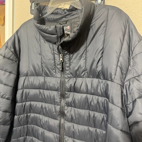 Swiss Tech Mens Packable Puffer Jacket Black 3XL 54-56 Outdoor poly fill - Picture 3 of 6